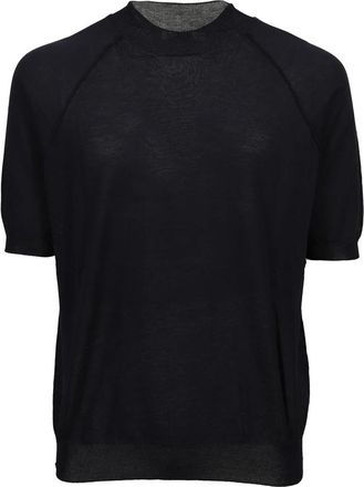Mauro Grifoni Blauwe coltrui - Heren - Ronde hals truien - Blauw - 2XL - Truien & Vesten