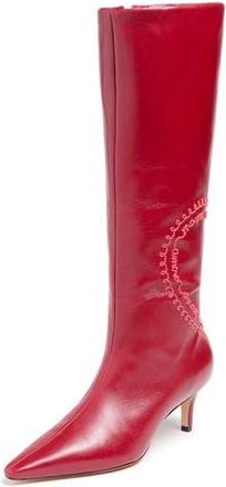 Cinq &agrave; Sept Casey Embroidered Heart Tall Boot in Bordeaux at Nordstrom Rack, Size 8.5Us / 38.5Eu