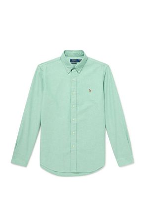 Polo Ralph Lauren Button-Down Collar Logo-Embroidered Cotton Shirt