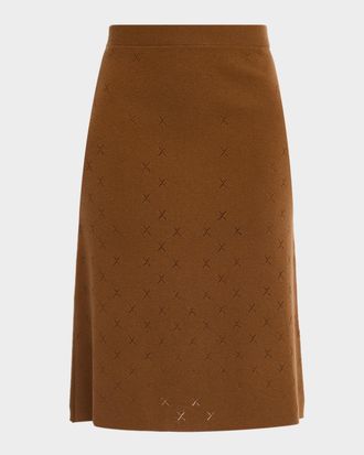 TSE Diamond Pointelle Knit Midi Skirt
