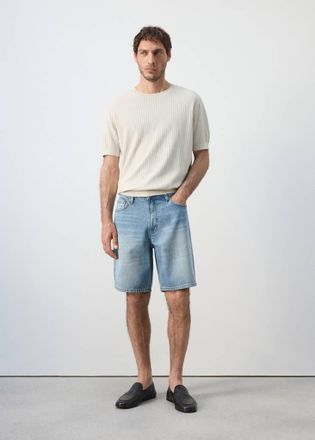 Mango Bermuda denim dritti blu medio - Uomo - 46 - MANGO MAN