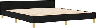vidaXL Bed Frame with Headboard Black 180 x 200 cm Fabric vidaXL