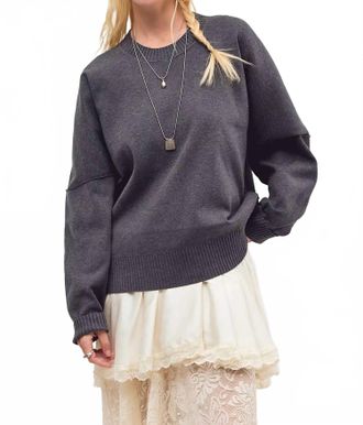 Free People Alma Pullover In Charcoal Heather