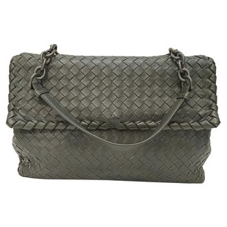 Bottega Veneta Bottega Veneta Medium Olimpia Schoudertas in Grijze Nappa Leer