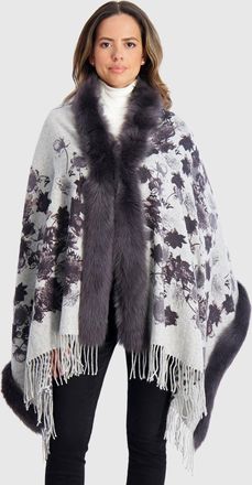 Gorski DOUBLE FACE CASHMERE STOLE WITH TOSCANA LAMB TAPE TOP AND BOTTOM