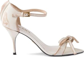 Prada Leren sandalen met strik - Beige