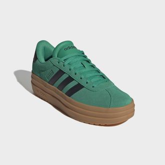 adidas Plateausneaker ADIDAS SPORTSWEAR VL COURT BOLD, Damen, Gr. 38,5, court gr&uuml;n, core schwarz, gum10, Leder, Synthetik, Schuhe Plateausneaker, Design auf 