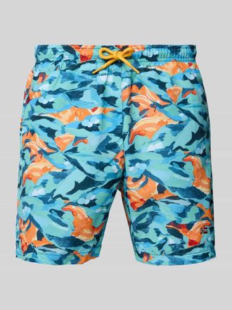 Napapijri Badehose mit elastischem Bund und Tunnelzug in Ocean, Gr&ouml;&szlig;e XXL