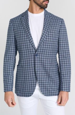 Ibiza Lifestyle Check Sport Coat in Blue at Nordstrom Rack, Size 50 Regular