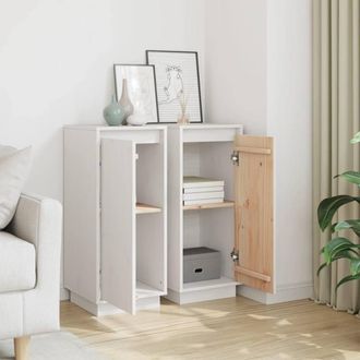 Berkfield Home Sideboards 2 pcs White 31.5x34x75 cm Solid Wood Pine