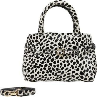 Manu Atelier Black Dalmatian Print Leather Shoulder Bag