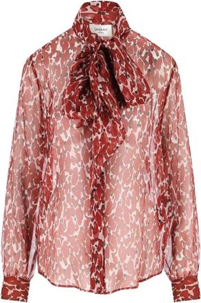 Saint Laurent Overhemden, Dames, Veelkleurig, S, Blouse met strik