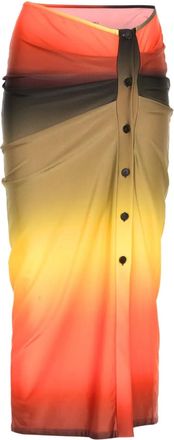 The Attico Gonna con effetto sfumato - Verde