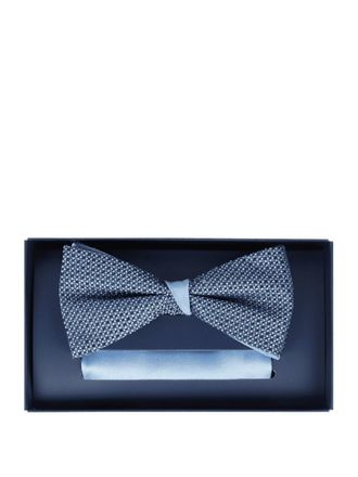 Willen Krawattenfabrik Fliege und Einstecktuch aus Seide im Set in Bleu, Gr&ouml;&szlig;e One Size