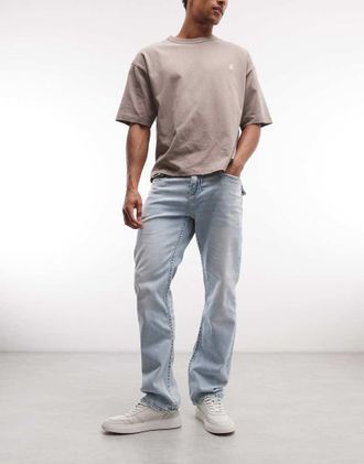 True Religion Ricky - Jeans slim lavaggio blu chiaro con tasche con patta