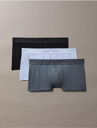 Calvin Klein Mens CK Black 3-Pack Low Rise Trunk - Multi - XL