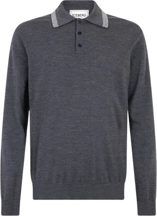 Iceberg Maglione Polo - - Knitwear - Uomo - Grigio - 2XL