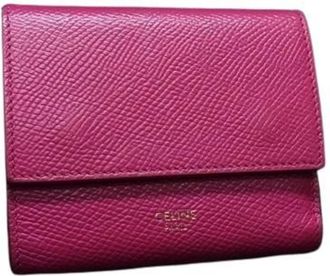 Celine Purple Leather Wallet (Tri-Fold) (Pre-Owned)