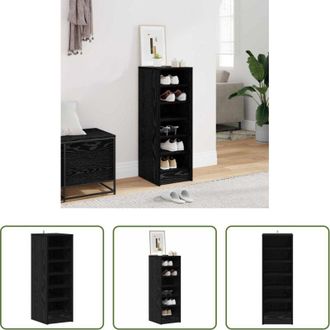vidaXL vidaXL Armadio per ingresso - Mobile per scarpe Rovere Nero 32 x 35 x 90 cm Legno multistrato