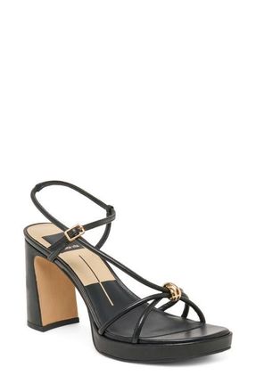 Dolce Vita Odete Platform Sandal in Black Leather at Nordstrom, Size 9.5