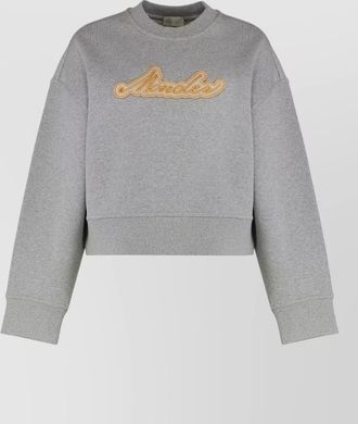 Moncler cotton cropped sweatshirt crew neck