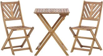 Beliani Beliani - Outdoor Patio Garden Furniture Bistro Set Light Acacia Wood Folding Terni