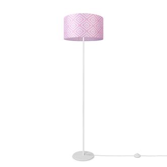 Paco Home Paco Home - L&aacute;mpara De Pie Sal&oacute;n Moderna E27 Lectura Luminaria De Pie Soporte Retro Pantalla Dise&ntilde;o 8 (&oslash;38 Cm), L&aacute;mpara De Pie De Una Pata - Blanco