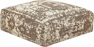 Beliani Beliani - Cuscino di seduta quadrato in cotone con motivo astratto beige e marrone 50 x 20 cm Shasa