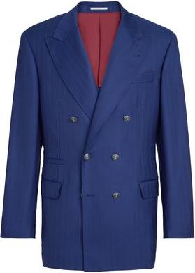 Brunello Cucinelli One-and-a-half breasted blazer in Royale Blue at Nordstrom, Size 48 It
