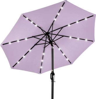 Best Choice Products 10ft Solar LED Lighted Patio Umbrella w/ Tilt Adjustment, UV-Resistant Fabric