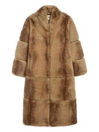 Apparis Cappotto monopetto Sylke in pelliccia sintetica - Marrone