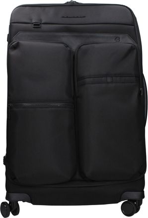 Piquadro Black Fabric Luggage And Mens Travel