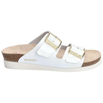 Mephisto Mephisto Hester Patent Leather Womens Slides Sandals - White - Size:UK 7.5
