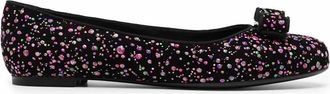 Ferragamo Womens Varina Leather Ballerina Shoe In Black