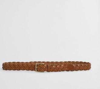 GANT Men Braided Leather Belt (L-XL) COGNAC