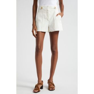 Veronica Beard Runo Linen Blend Shorts in White at Nordstrom, Size 16