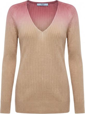 Prada V Neck Tye Dye Sweater