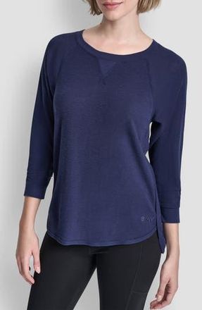 DKNY Slub Waffle High-Low T-Shirt in Peacoat at Nordstrom Rack, Size X-Small