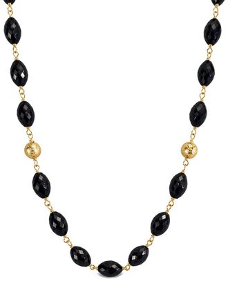 Jewelmak 14K Black Onyx Necklace