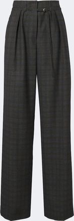 Dries Van Noten Checked pleated wool wide-leg pants
