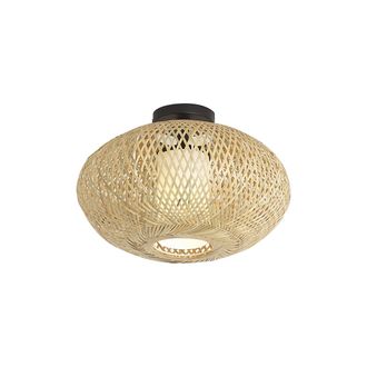 QAZQA Qazqa L&aacute;mpara De Techo Japandi Bamb&uacute; 42cm Ip44 - Moana