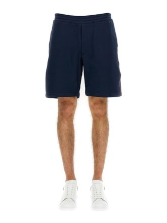 Alexander McQueen Blue Solid Shorts