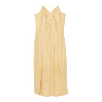 Calvin Klein Dames, Jurken, Beige, Maat: XS Leer