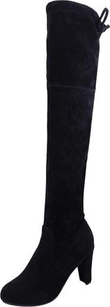 Generic Sexy Over The Knee Boots - Knee High Heeled Boots Women Winter Personalized Back Lace Boot Faux Suede Block Heel Shoes Comfort Long Heels Fashion Stre