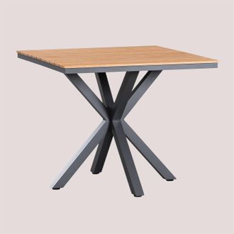 Sklum Sklum - Mesa De Jard&iacute;n Cuadrada 90x90 Cm En Madera De Eucalipto Y Aluminio Archer