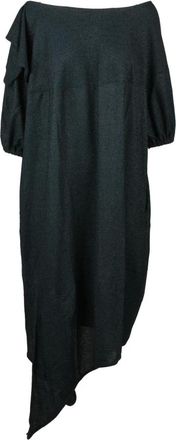 Vivienne Westwood Kleedjes, Dames, Zwart, S, Polyester, Balloon in Lam&eacute; Midi Jurk
