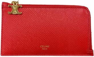Celine Pre-owned Visitekaarthouder - Dames - Vintage Accessoires - Rood - ONE Size - Leer - Vintage