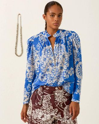 Alix of Bohemia Artemis Royal Spoke Shirt In Medium Blue