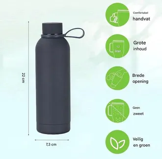 OEM Botella De Agua - Termo De Acero - Botella Para Beber De Acero Inoxidable - Botellas Para Beber Para Adultos - Doble Pared - 500 Ml - Azul Marino