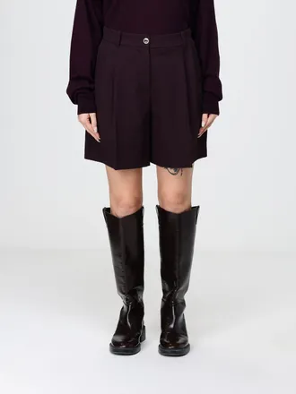 Pinko Shorts Shetana a vita alta in misto viscosa con gamba dritta